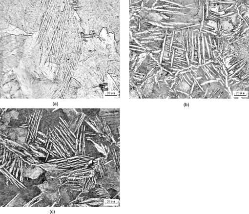 Figure 5: Images of grain boundary after forged at different temperature (a) 1000℃, (b) 1050℃, (c) 1100℃.