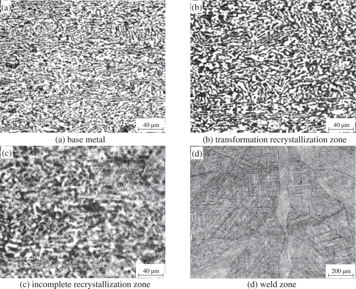 Figure 3: Microstructure of EBW joint for TA 15 titanium alloys.