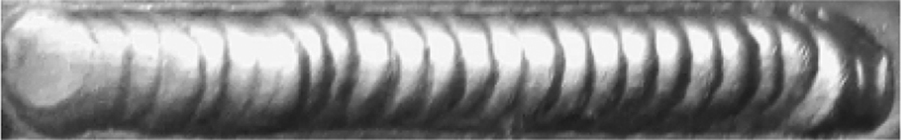 Figure 3: Weld appearance of TIG arc brazing tin-based babbit.