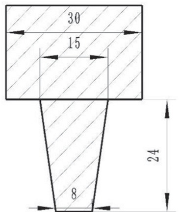 Figure 1 The diagram of welding tool (unit: mm).