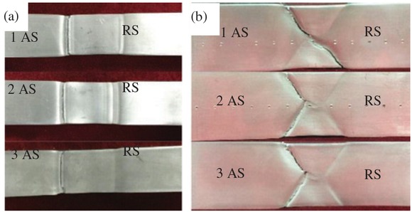 Figure 13 Macroscopic observations for fractured surfaces of the FSW joint.