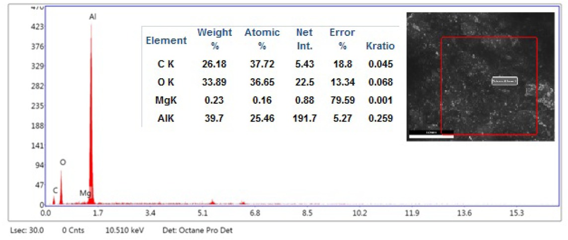 Figure 3 EDS image of 5% Al/Al2O3 composite