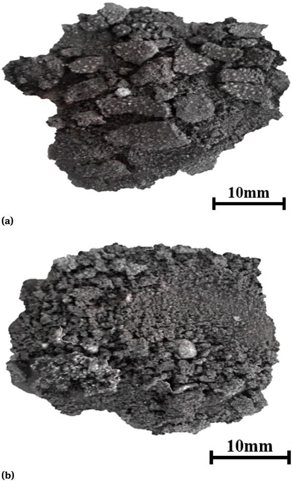 Figure 3 Morphology of briquetting after reaction