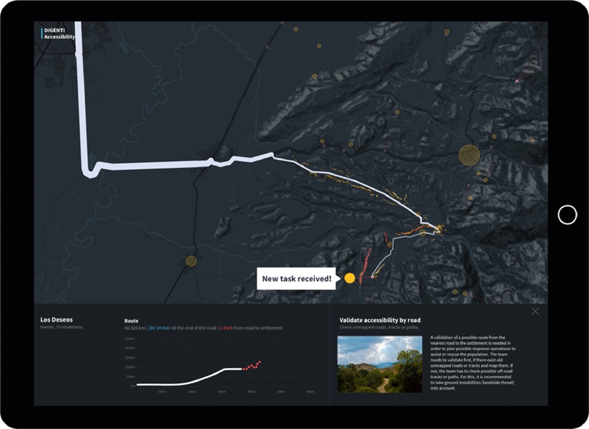 Figure 17 
              New task is received in the tablet interface.
            