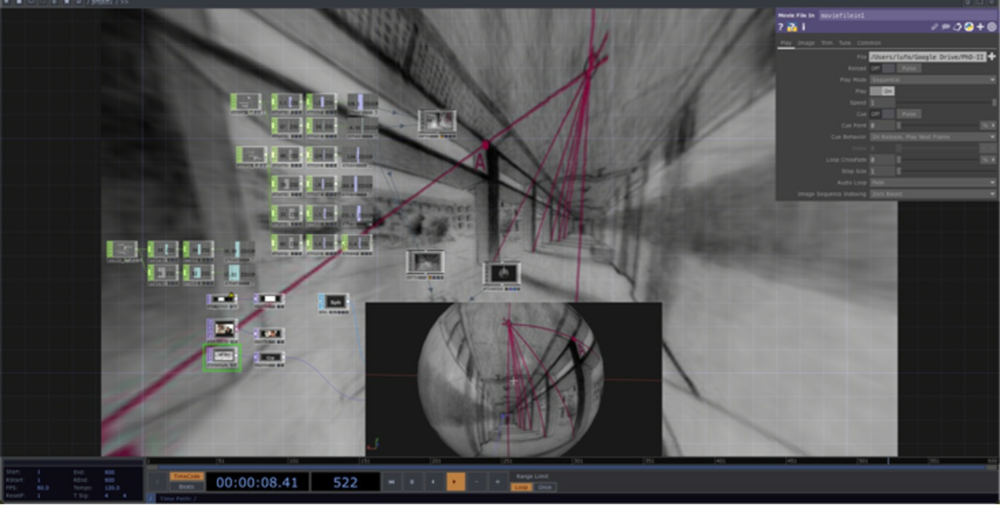 Figure 12 
            The sphere from within (background) and from outside (bottom).
          