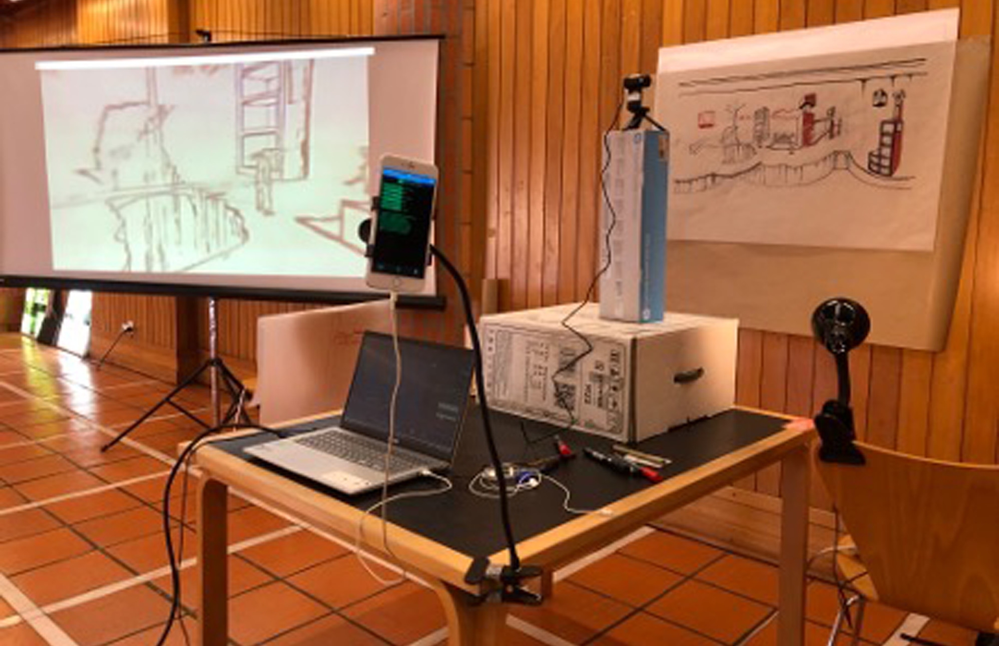 Figure 17 
              The artefact during the exhibition at ARTECH 2021. Ph: Lucas Fabian Olivero.
            