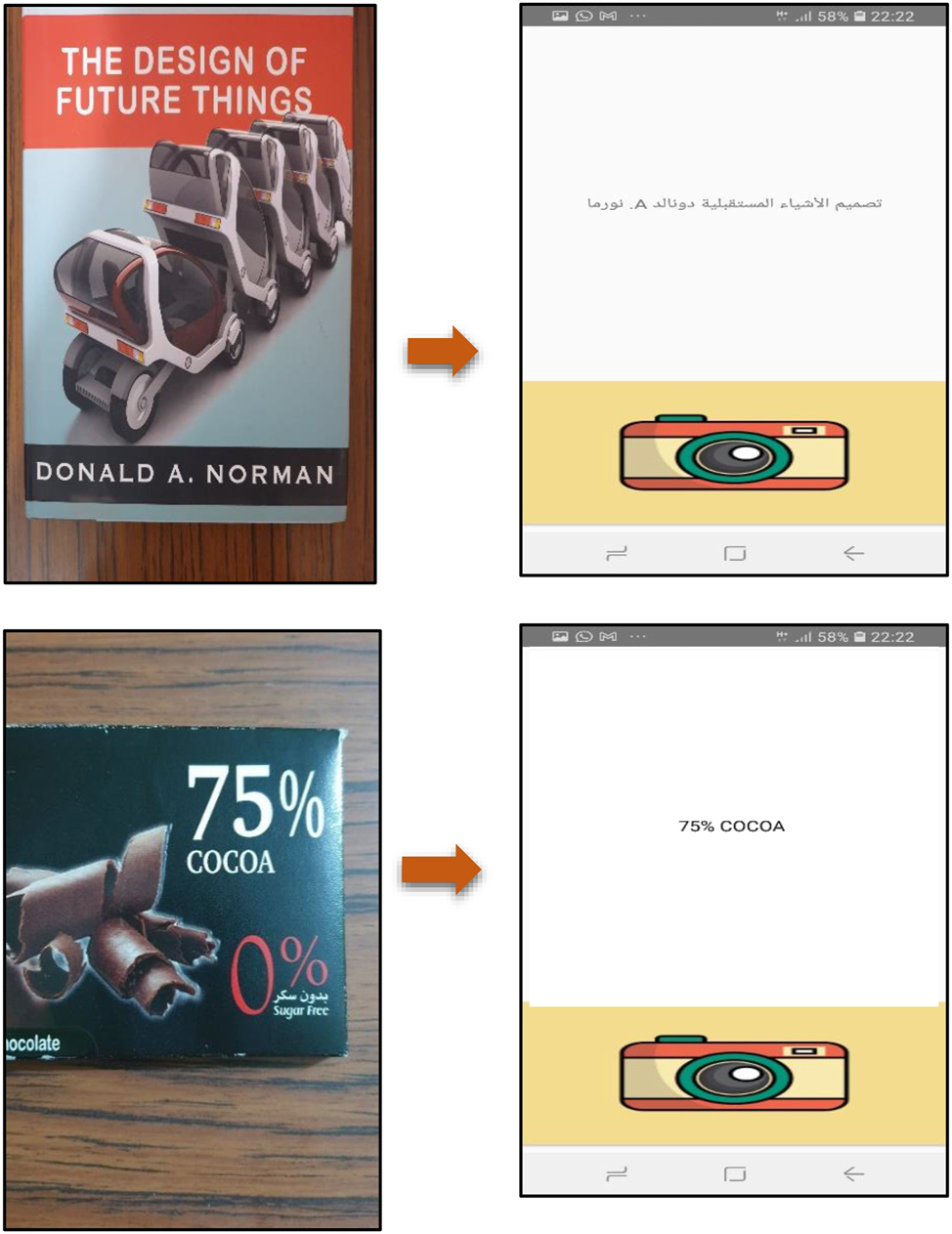 Figure 4: 
Screens from the reader application after implementation.
