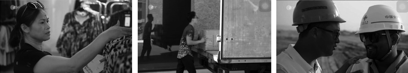 Abb. 7: Beispielbilder für Bildgebrauchsmuster über die Zusammenarbeit zwischen Chinesen und Einheimischen