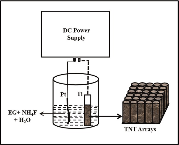 Fig. 1 Schematic representation of the anodisation setup for the synthesis of ordered TNTA.