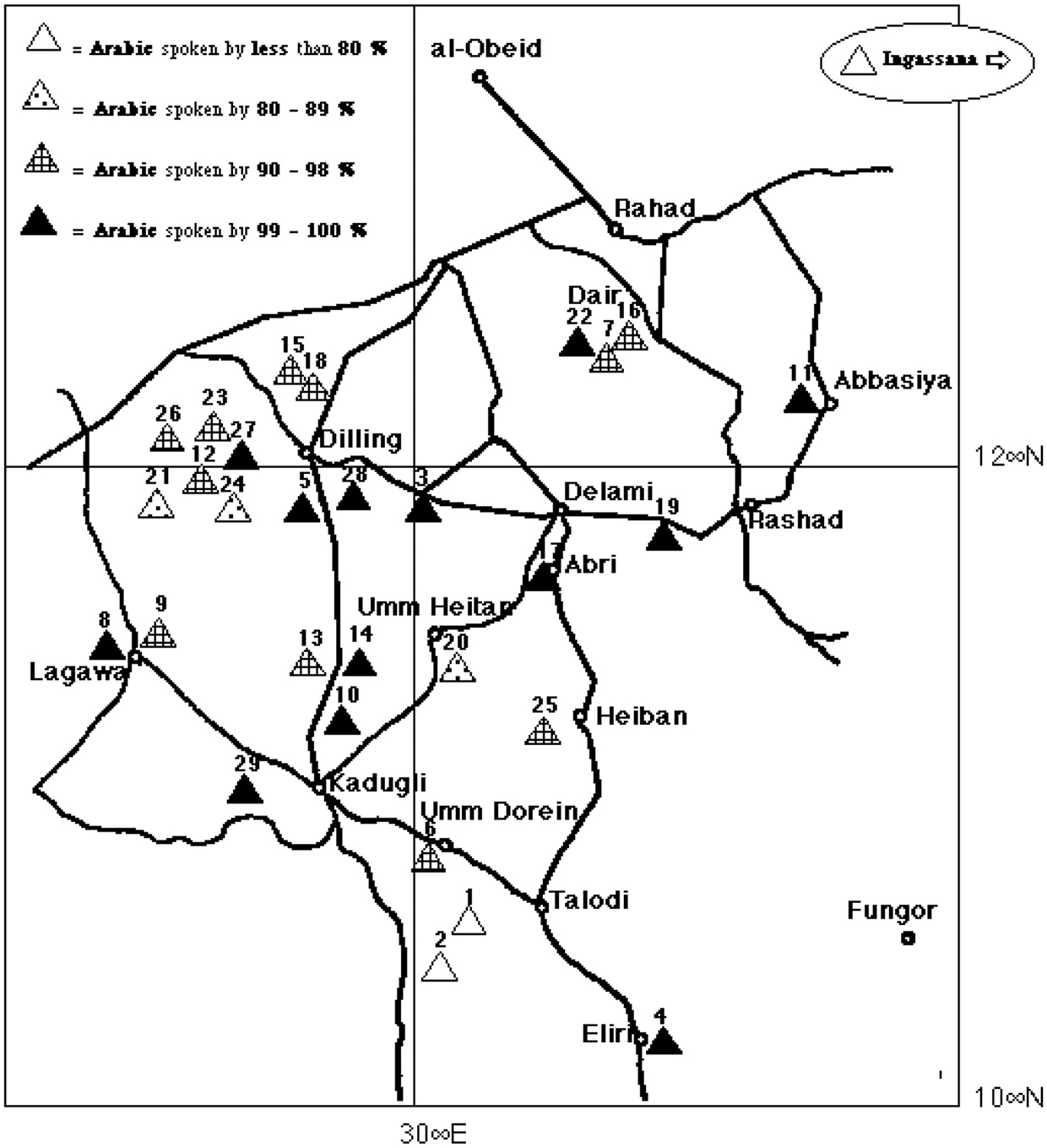 Appendix 2: Maps from the Nuba Mountain Language Survey, Bell (1995)