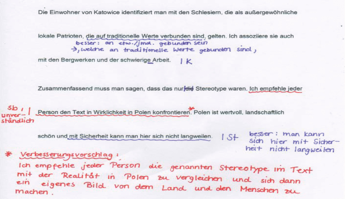 Abb. 1 
            Ein Beispiel für die im E-Mail-Projekt eingesetzten Korrektur- und Überarbeitungsverfahren.
          
