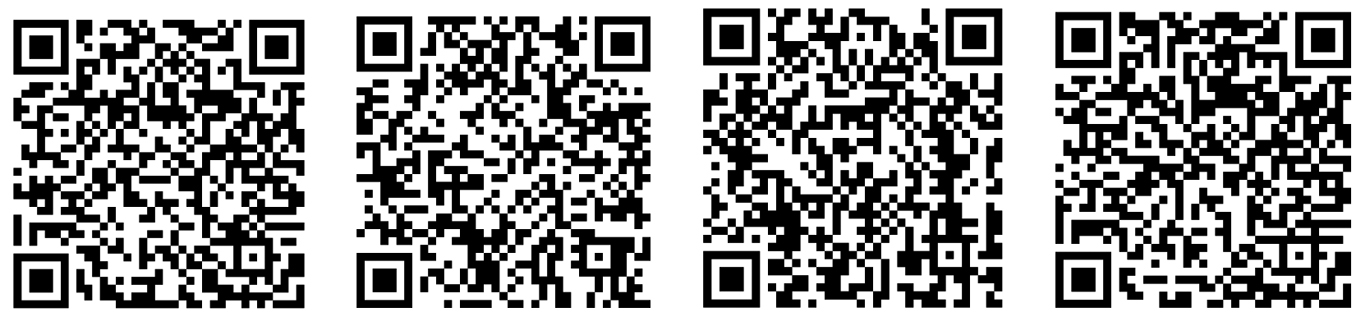 Abb. 4 
							QR-Codes der Übungen zu sprachlichen Strukturen in mündlichen Vorträgen (Typ 4)
						