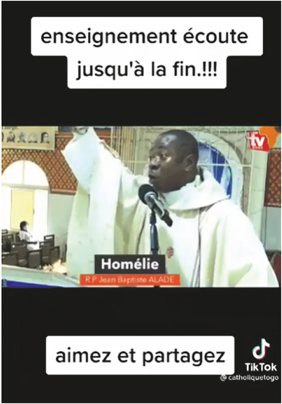 Figure 1: 
Homily Fr Jean Baptiste Alade on ancestors and traditions.
