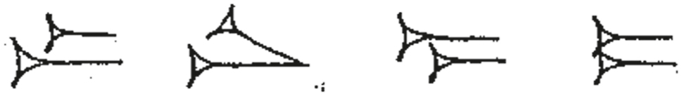 Figure 14: 
Four consecutive headings from the Zeichenlexikon’s sign index.
