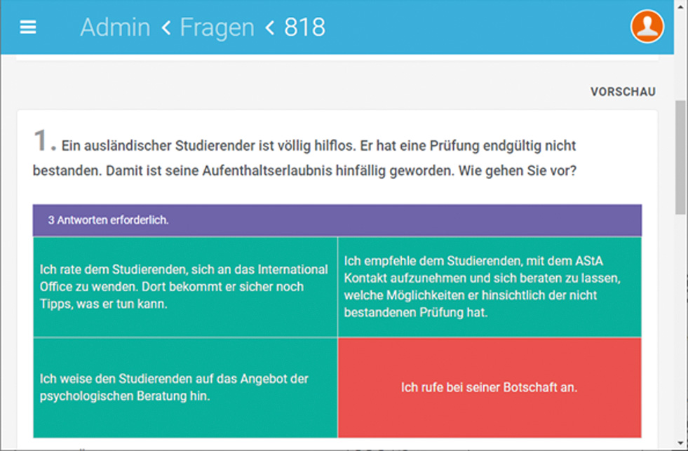 Abbildung 2 Item-Beispiel zu „Praktische Handlungskompetenz.“