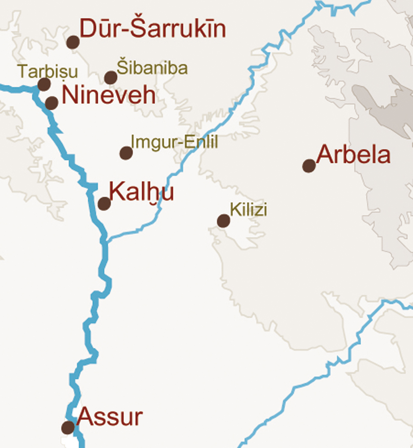 Figure 1 Map of central area of Assyria (by D. Kertai)