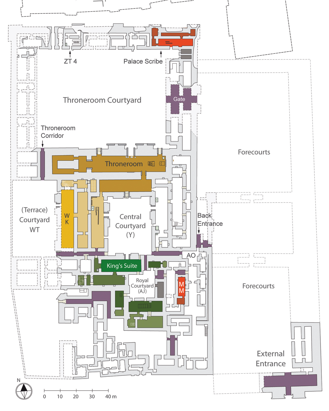 Figure 3 Northwest Palace in Kalḫu as model for the spatial organization of an Assyrian royal palace (by D. Kertai).
