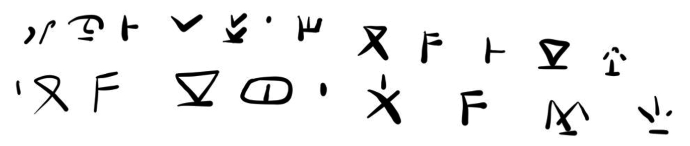 Fig. 3
Graffito by Kratandros and Themitó; Egetmeyer (2010) vol. II, Egypt n°4 = ICS n°371 (drawing by the author).
