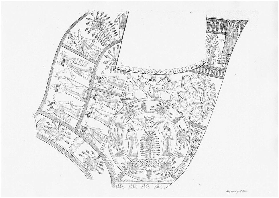 Figure 3:
Decoration of the chest area of Assurnaṣirpal II’s dress from Layard 1849–53, I: pl. 6.