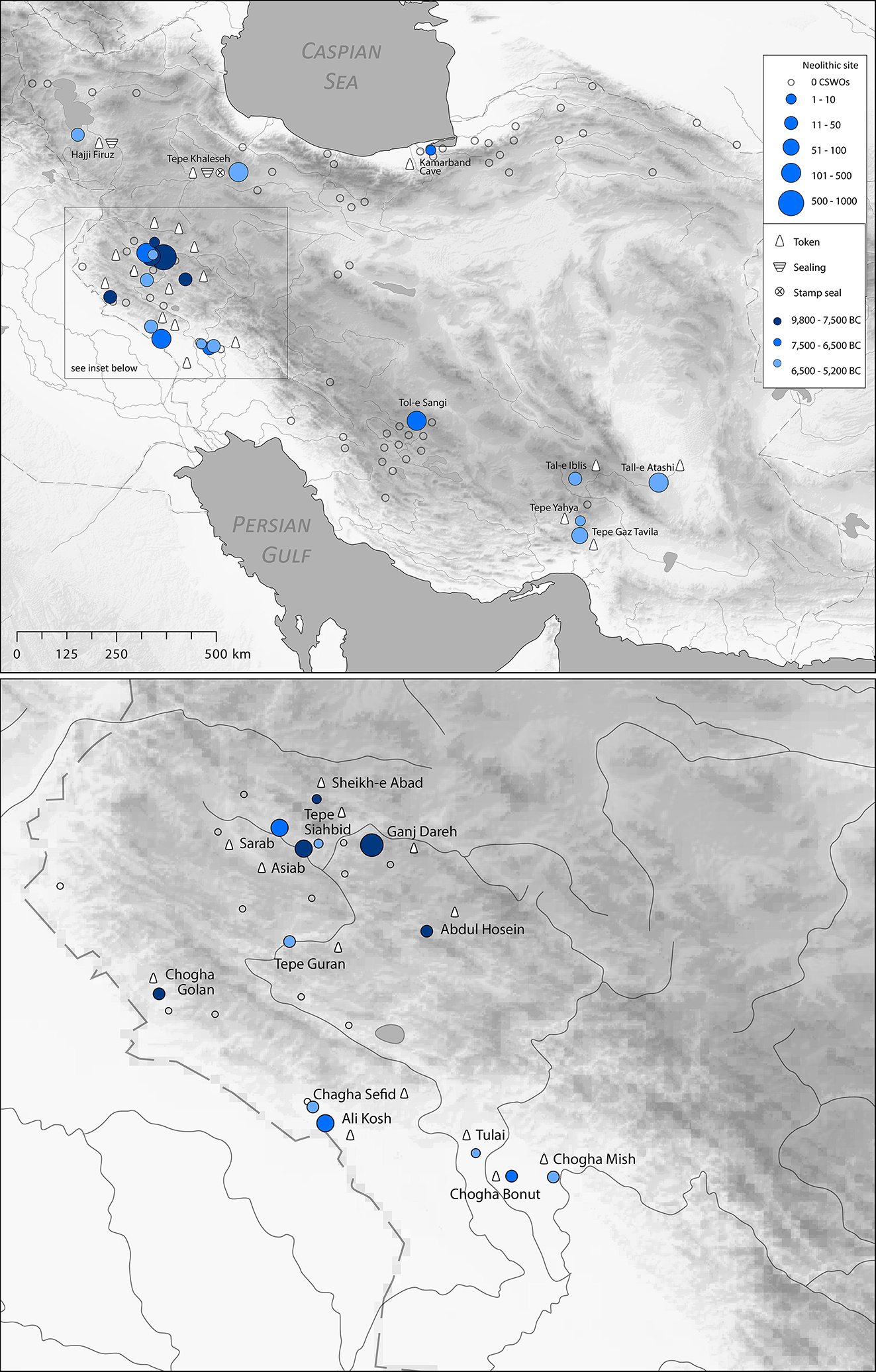 Figure 2:
Map of CSWOs from Neolithic sites of Iran.