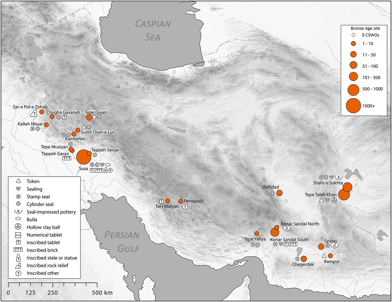 Figure 20:
Map of CSWOs from sites of mid-later third millennium BC in Iran.