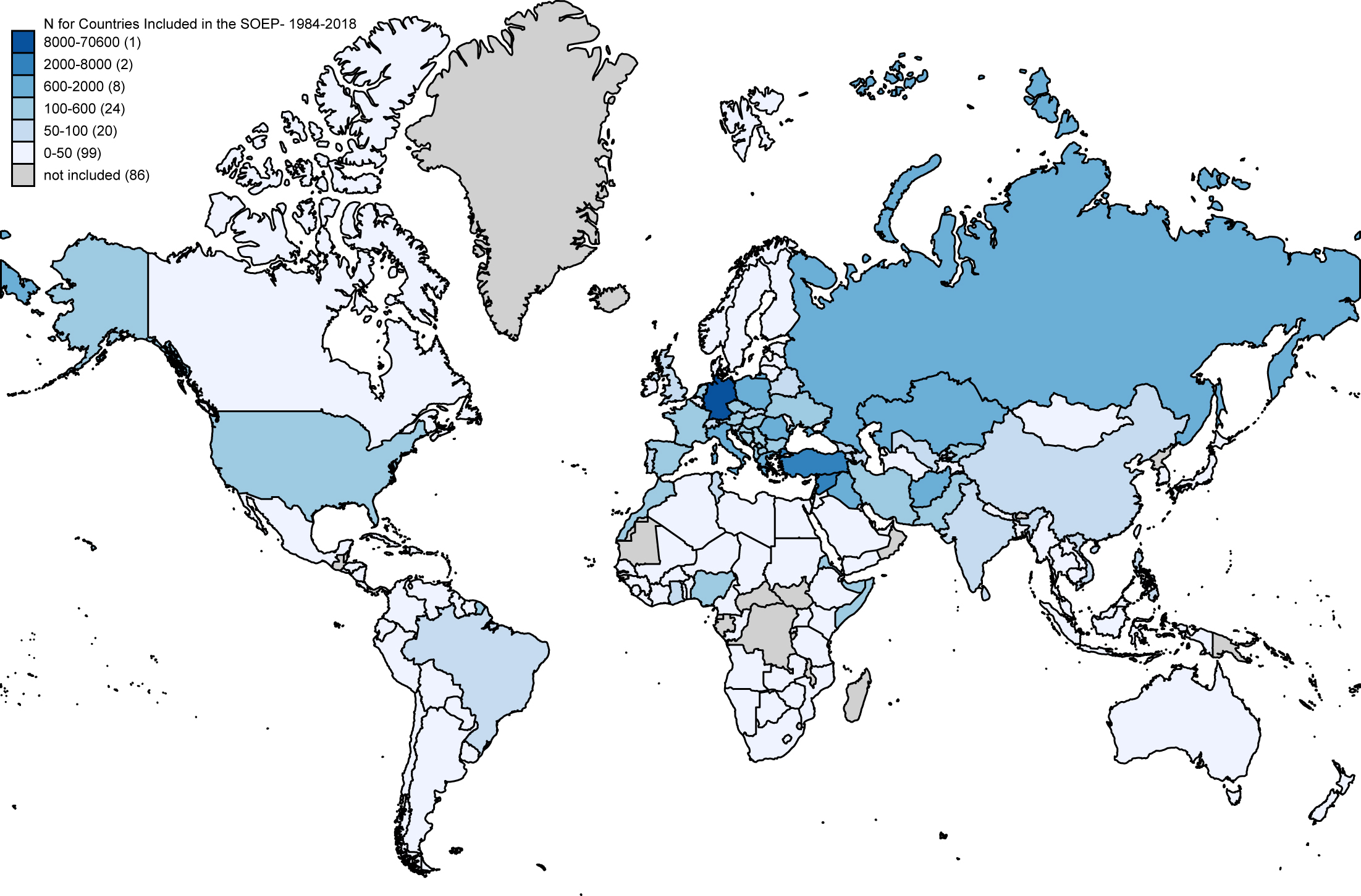 Figure 2: 
Number of valid individual interviews by country of origin.
