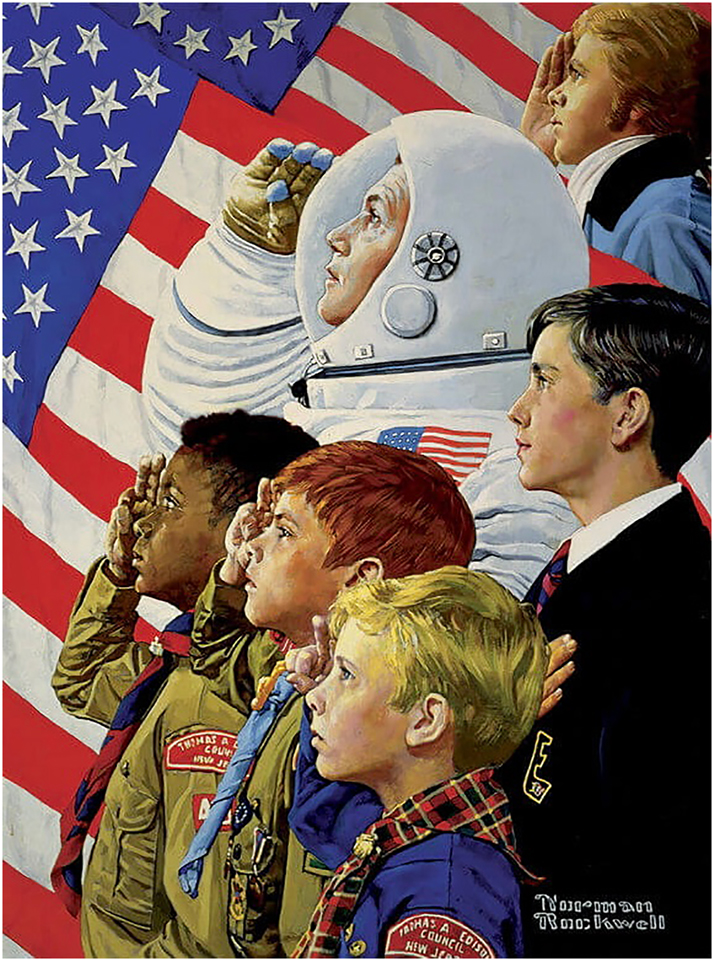Figure 3: 
From Concord to Tranquility, Norman Rockwell, 1971.