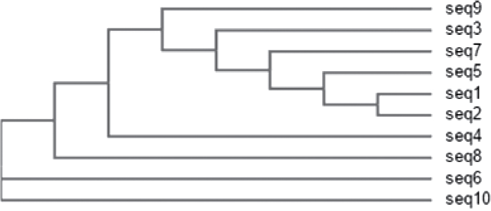 Figure 6: Phylogenetic tree of sequences in the topic 1.