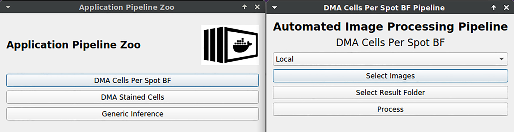 Figure 13:
DNN application. User interface is shown for submitting a job to a computing server via REST API in order to apply image processing pipelines including a DNN.