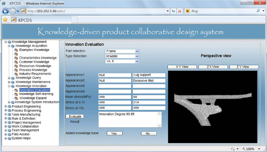 Figure 6: Product Innovation Evaluation in KIS.