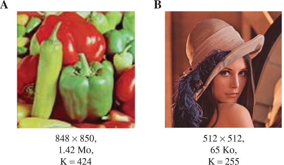 Figure 10: Images used for Proposed Algorithm.
Images used: (A) pepper.jpg and (B) lena.jpg.