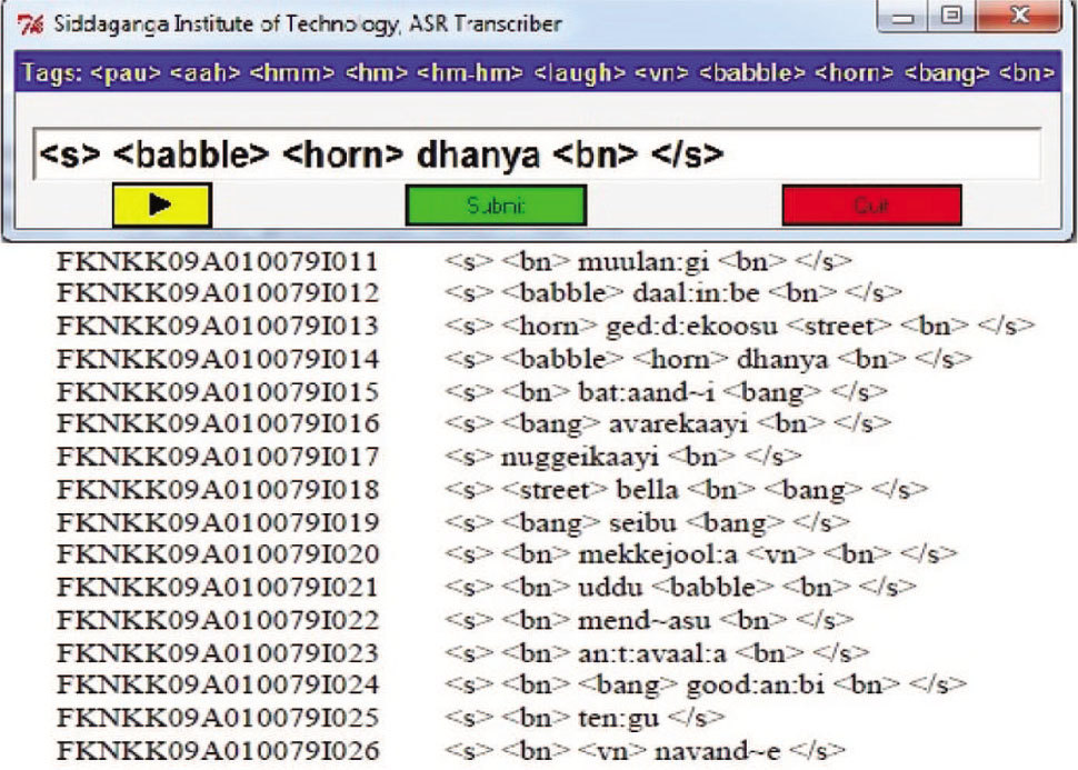 Figure 5: Transcription of Speech Data.