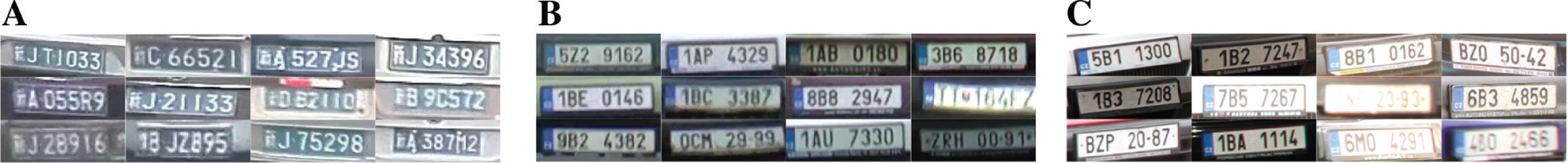 Figure 6: Example Images of Three Datasets: (A) XJ_ReId, (B) ReId, and (C) HDR.