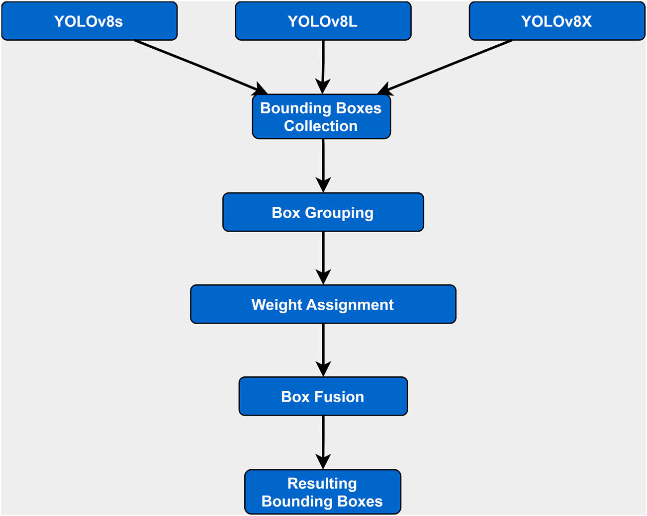 Figure 4 
                  Weapons detected by the ensemble WBF learning.
               