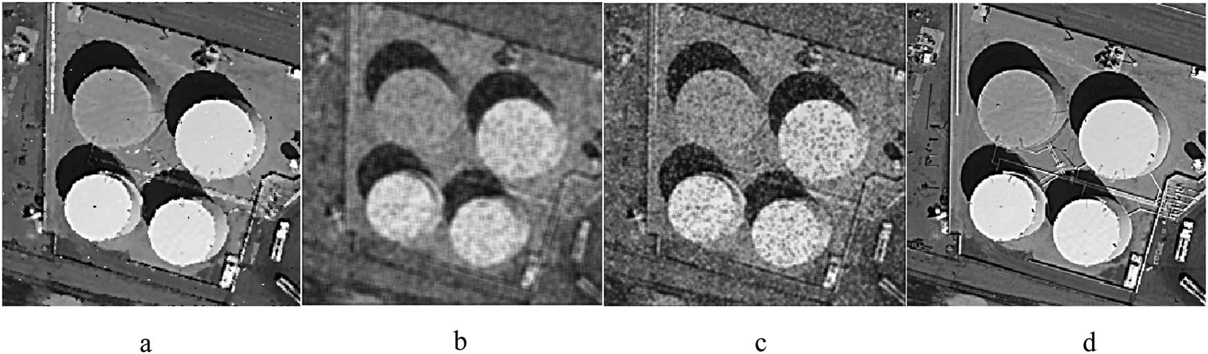 Figure 1
Image-denoising effect display diagram. (a) Display of the effect before image denoising. (b) Display of the effect during image denoising process. (c) Display of the effect during image denoising process. (d) Display of the effect after image denoising is completed.