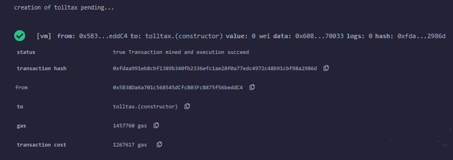 Figure 5
Smart contract has been deployed successfully.