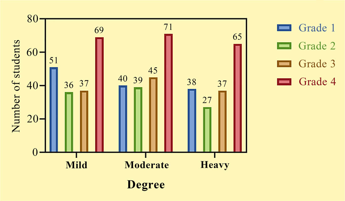 Figure 1 
                  Student’s psychological level.
               