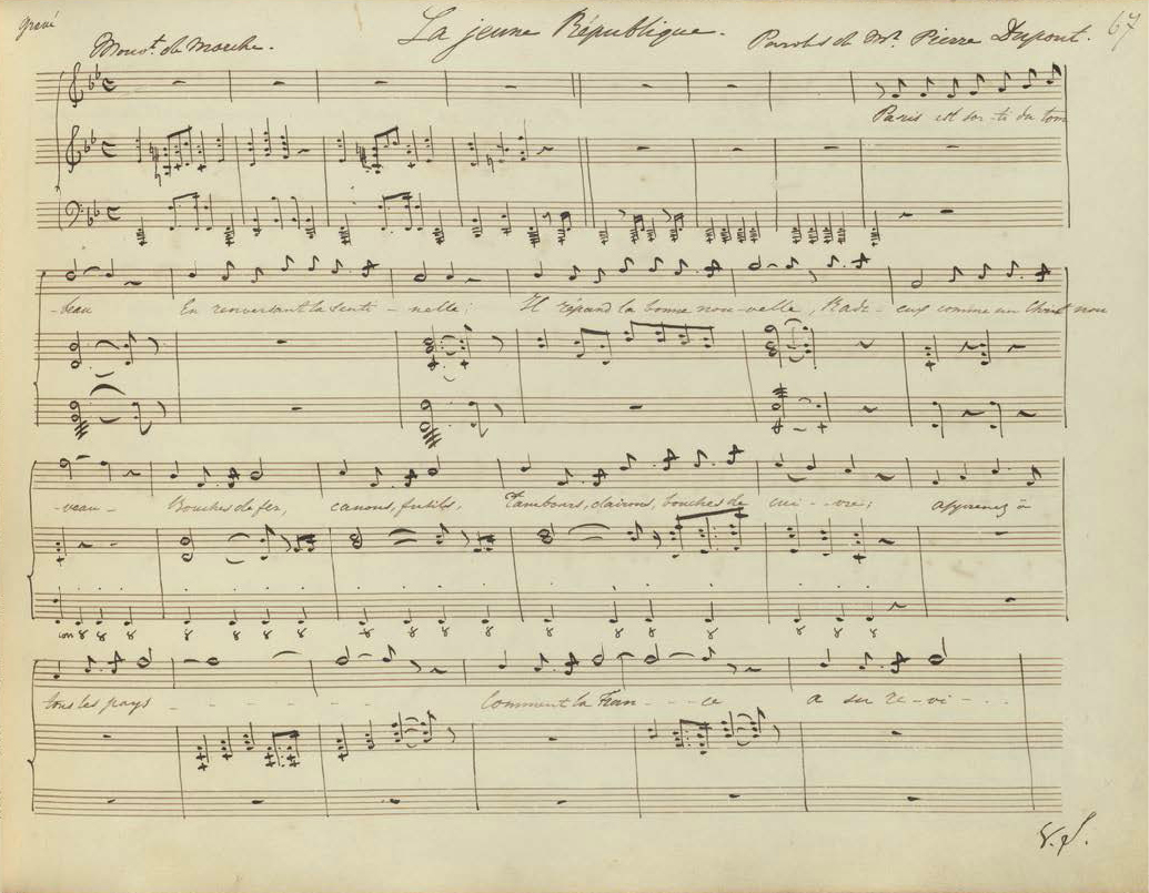 Abb. 8: Anfang von Pauline Viardot, La jeune Republique, Kantate für Chor und Orchester, 1848, Autograph, MS Mus 264 (97), Box 5, © Houghton Library, Harvard University.