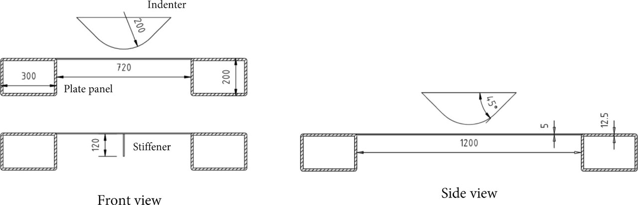 Figure 3 Designed plate panel for the penetration test [31]