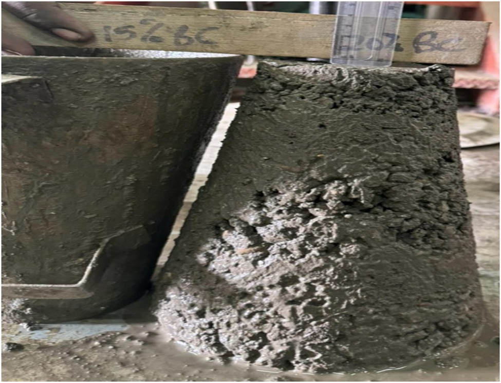 Figure 6
Slump height of mixture containing 0% EAF slag.