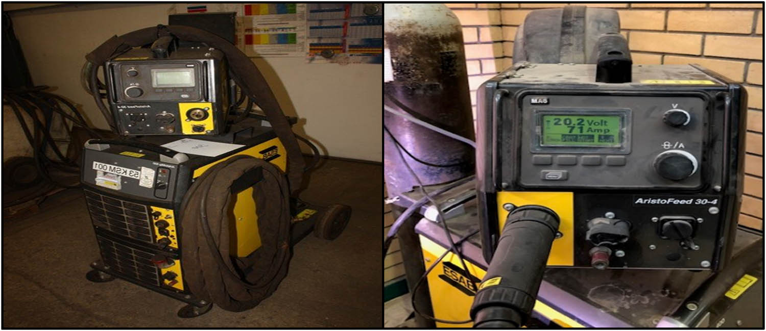 Figure 2 
                  FCAW welding machine used in the experiment.
               