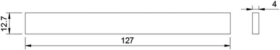 Figure 5 
                  Flexural testing specimen ASTM standard.
               