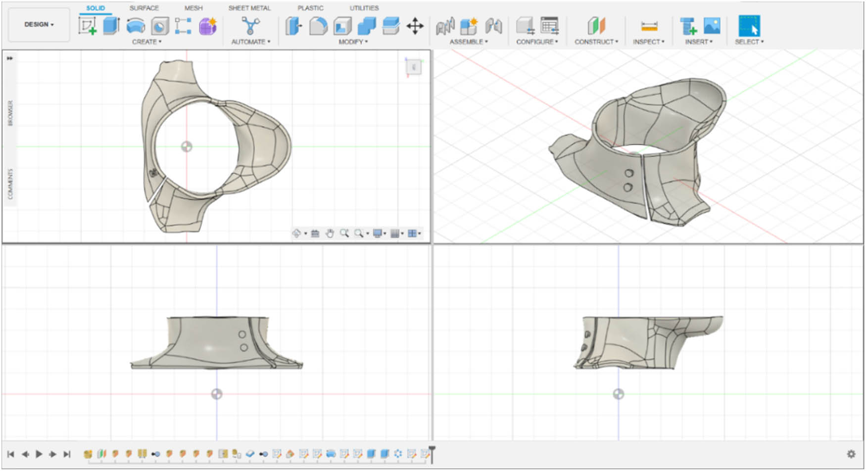 Figure 7 
                     CAD model of cervical collar.
                  