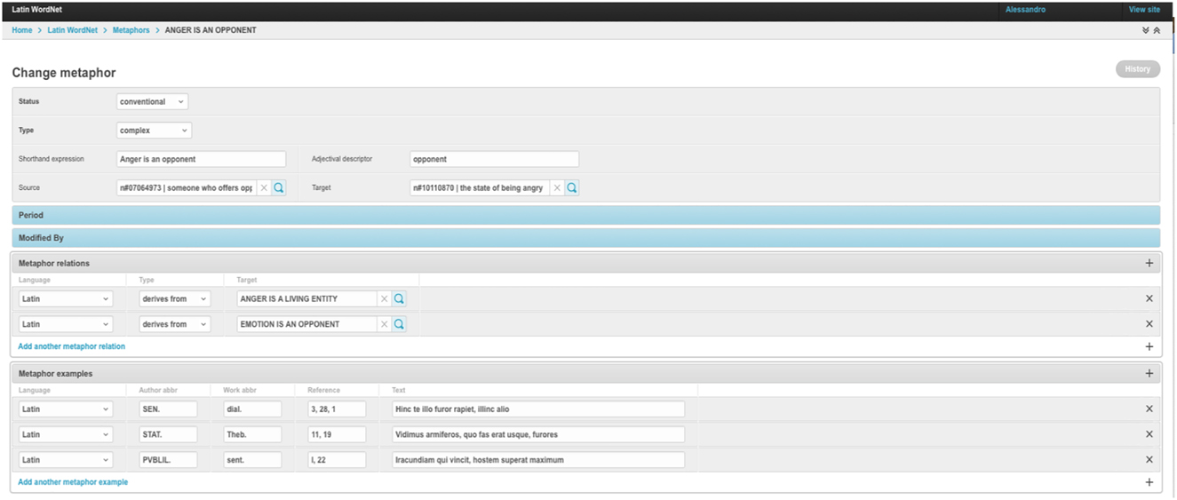 Figure 4:
The anger is an opponent metaphor in the Lexicon Translaticium Latinum.