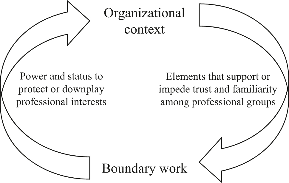 Figure 1:
An interplay of boundary work and organizational context.