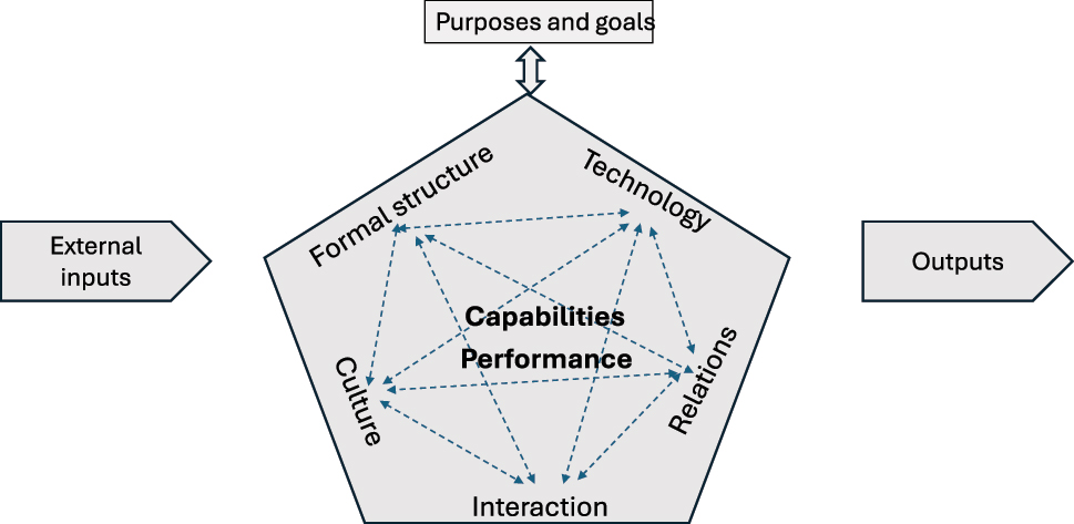 Figure 1:
Pentagon model of organization.