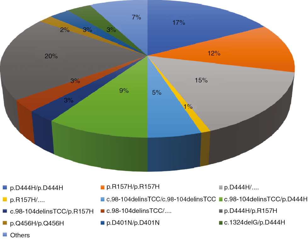 Figure 1: Details of biotinidase gene analysis of the patients.