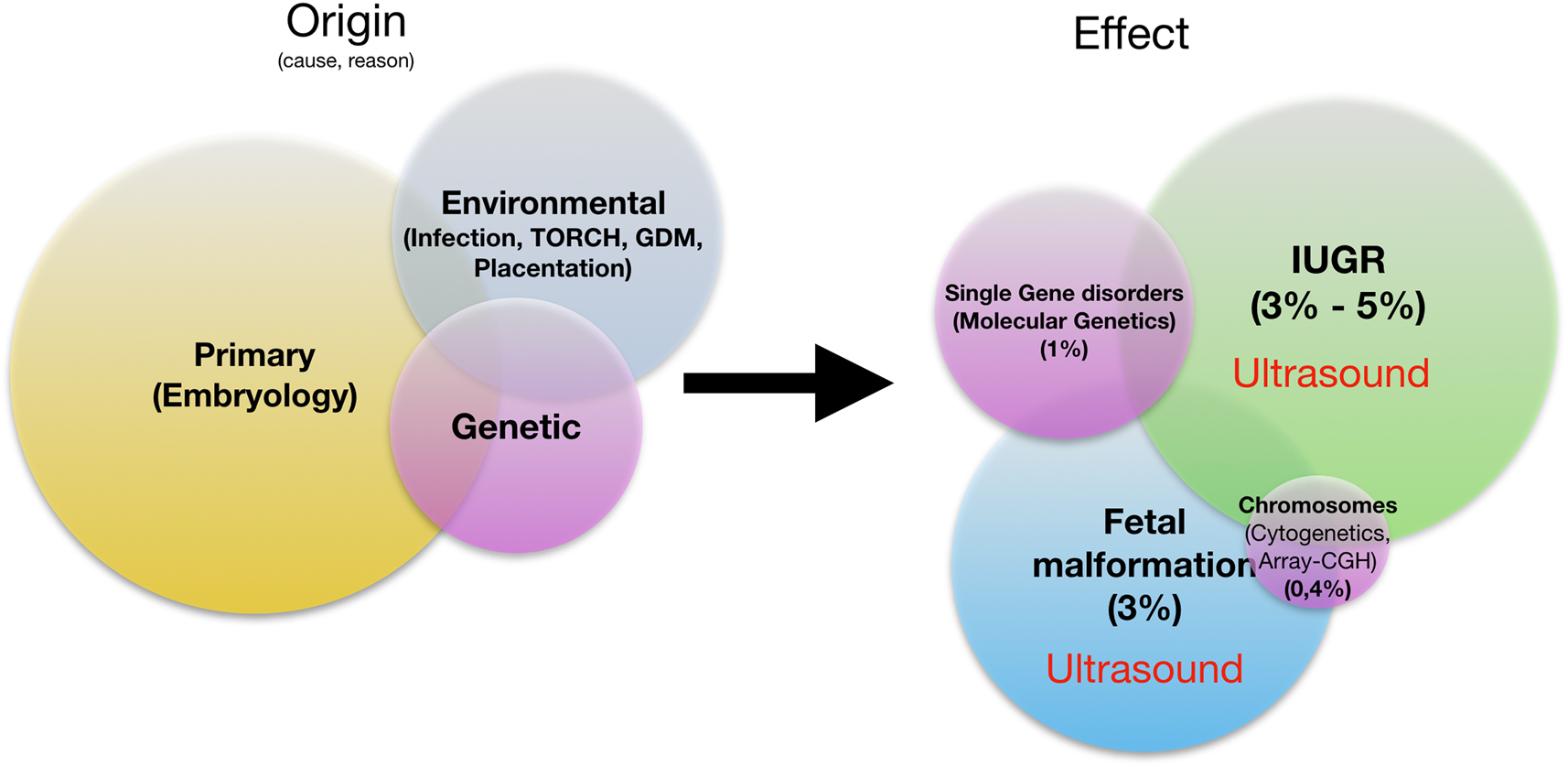 Figure 3:
Prenatal fetal pathologies: origin, effect. IUGR, intrauterine growth restriction.