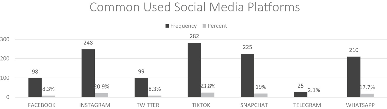 Figure 1: 
Commonly used social media platform.
