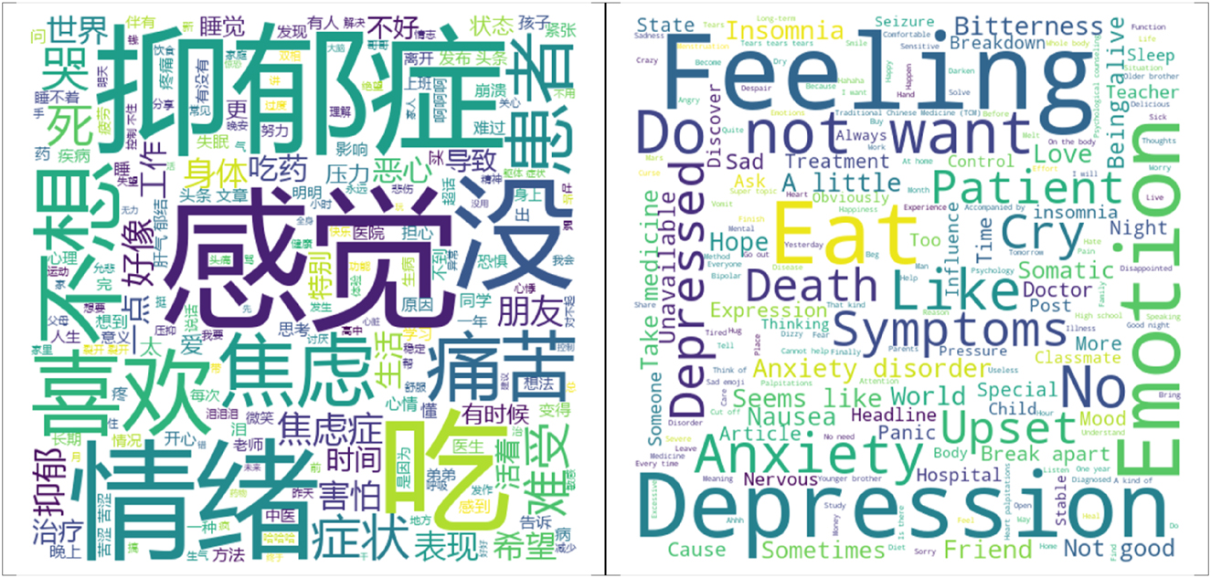 Figure 3:
Word cloud of online discourse from the “depression super topics”.